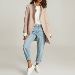 REISS Sicily Wool Blend High Collar Cocoon Coat